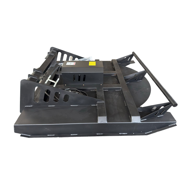 What are the typical features of a skid-steer loader lawn mower in terms of cutting height adjustment?